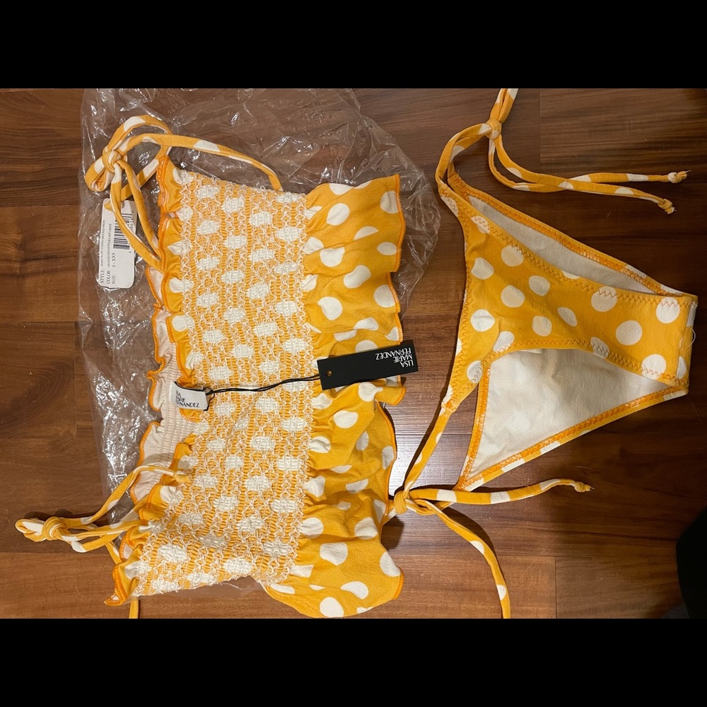 Lisa Marie Selena smoked Orange polka dot bikini